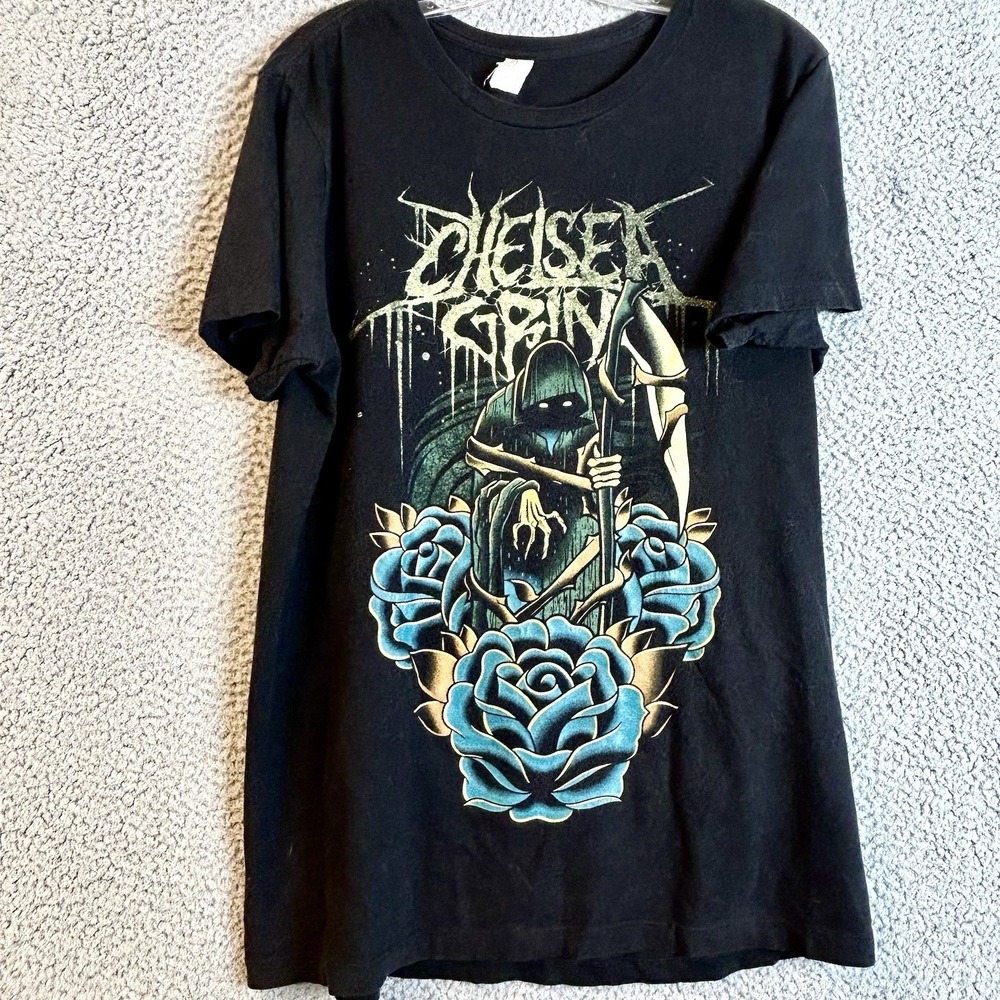 Chelsea Grin Evolve Deathcore Metalcore Band T Shirt Black Y2K Goth Emo Size XL